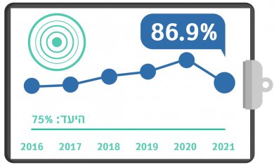 גרף מדדי איכות שנתי - טיפול יעיל בכאב